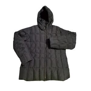 St. John's Bay Down Puffer Women's size Large Gorpcore Outwear Hooded jacket